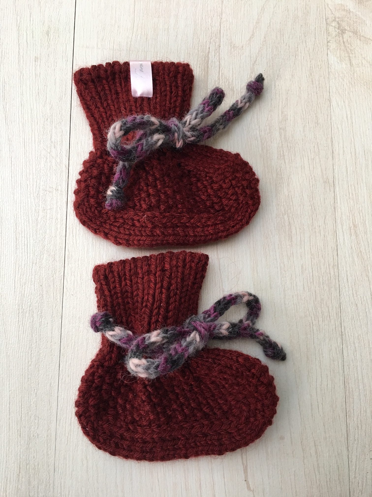 hand knitted baby booties